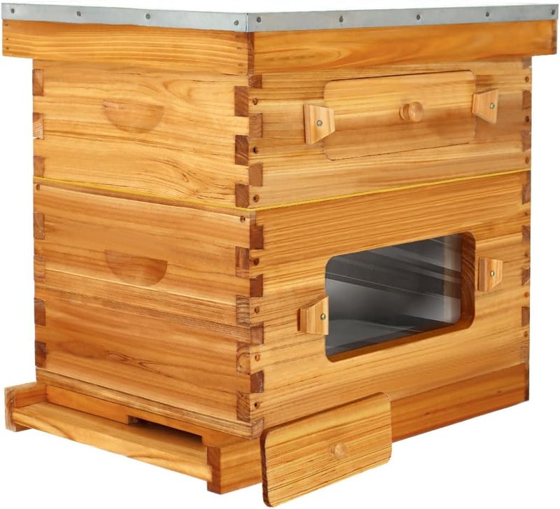 BeeCastle 10-Frame Langstroth Beehive, Beeswaxed Coated Bee Hive Starter Kit for Beekeeping Beginners with Beehive Frame and Waxed Foundation (1 Deep Beehive Box & 1 Medium Beehive Box) - Image 1